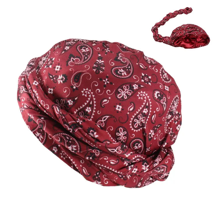 Satin Lined Bandana Wrap